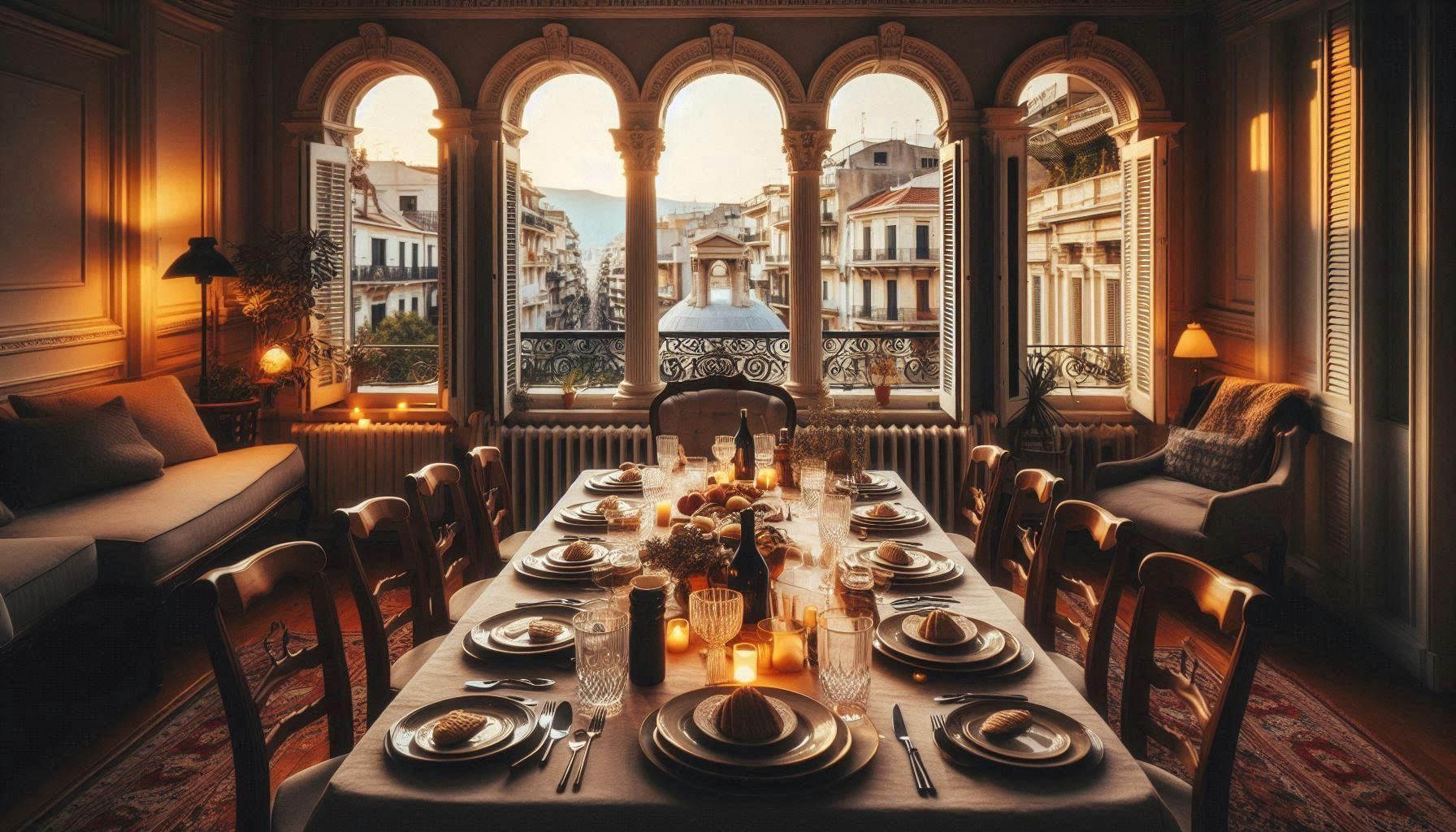 A private chef's dinner table in Piraeus