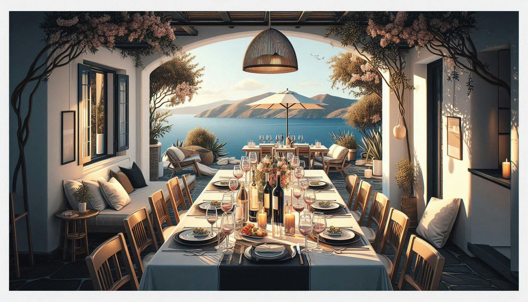 A private dinner with a view in Paros, Greece