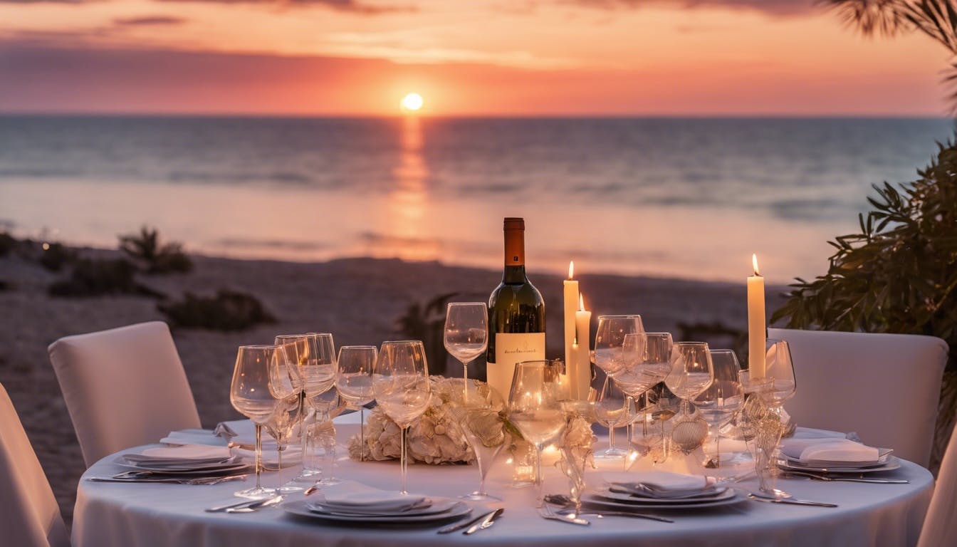 A private dinner in Marbella with a stunning sunset