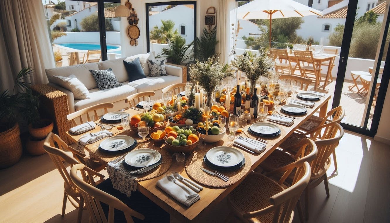 A private dining event in a holiday home in Carvoeiro