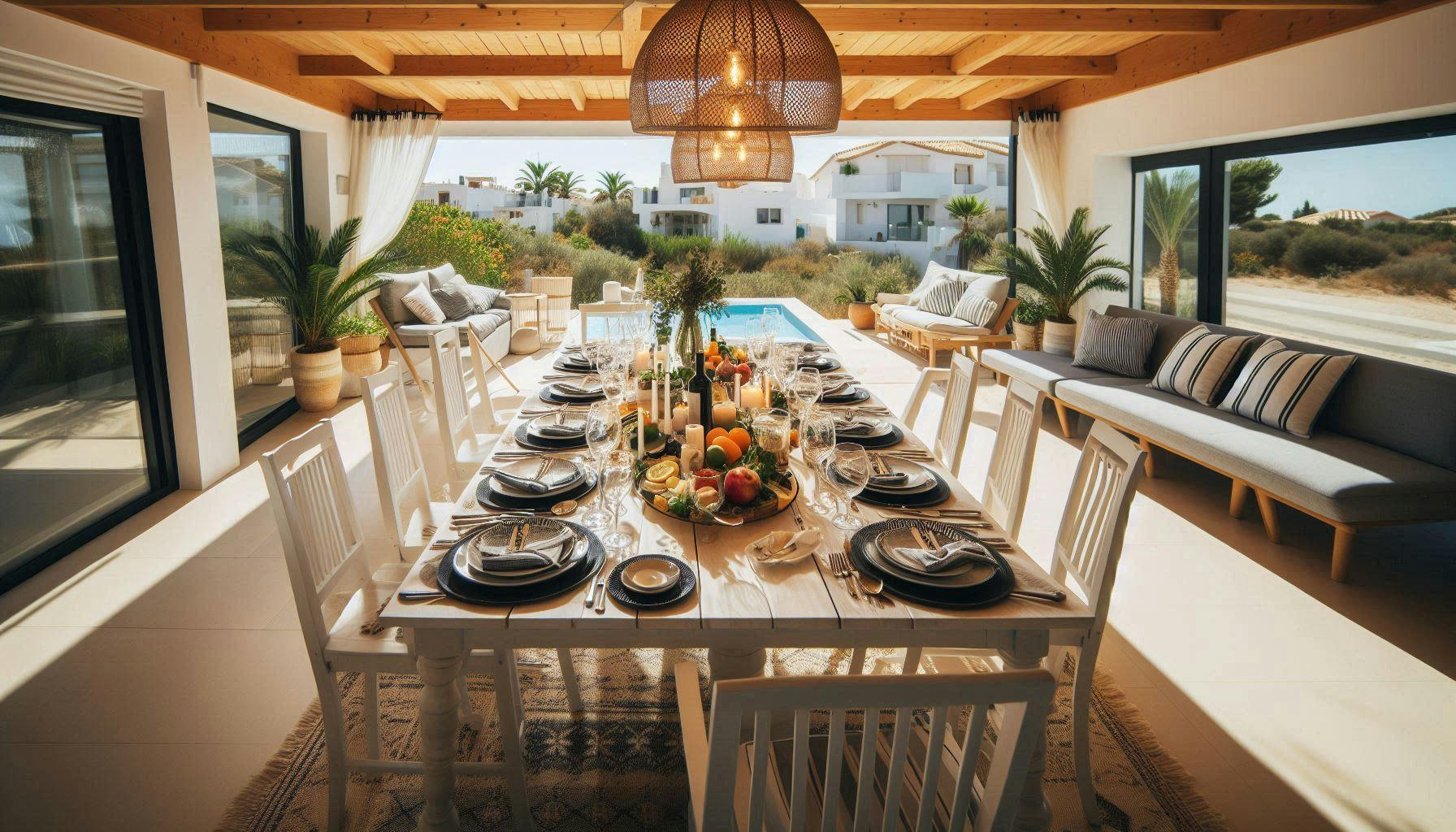 A private dinner next to a pool somewhere in the Algarve