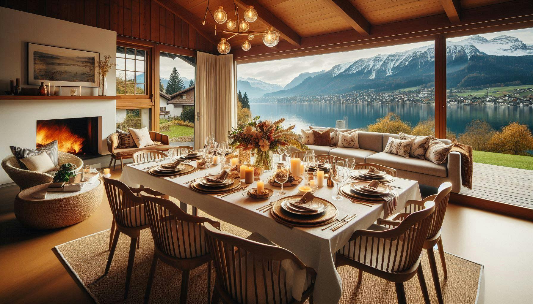 A dinner table in Lakeside Lugano