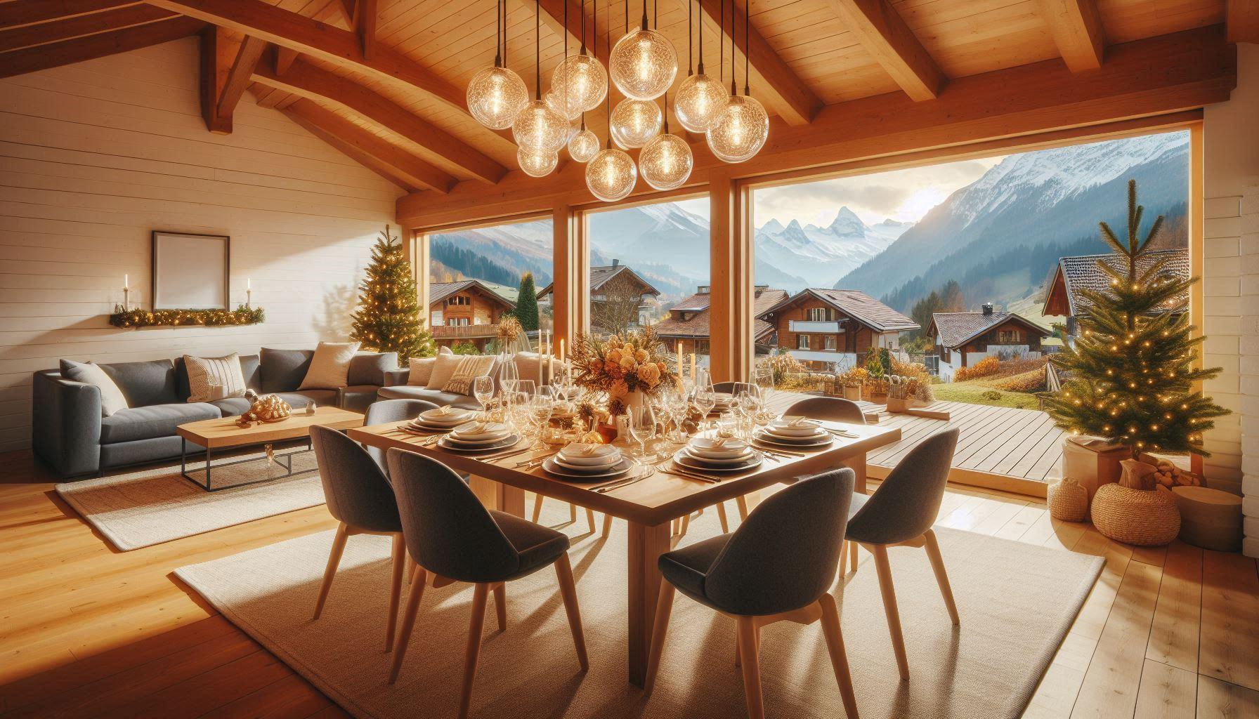 A personal chefs in a chalet on a ski trip