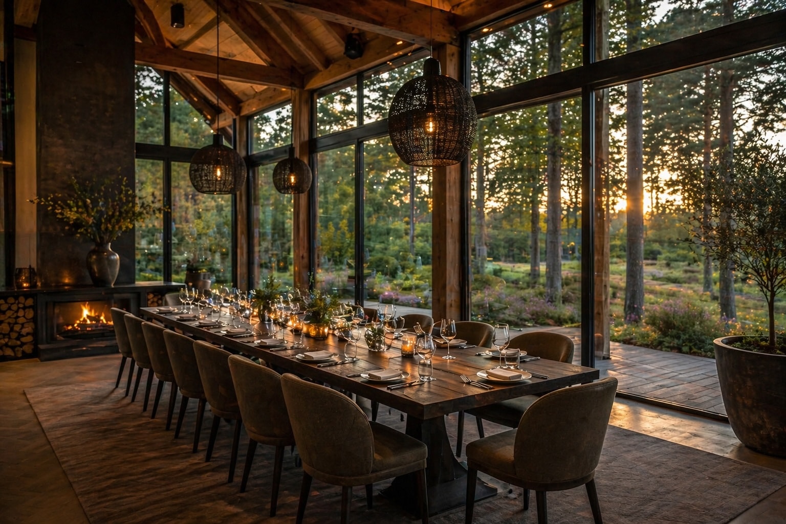 Private dining hearthside dinner in the Veluwe near Arnhem