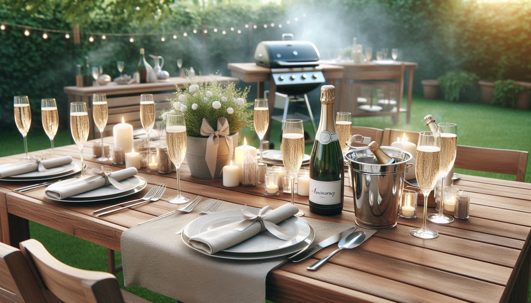Festa barbecue in giardino per anniversario in Italia