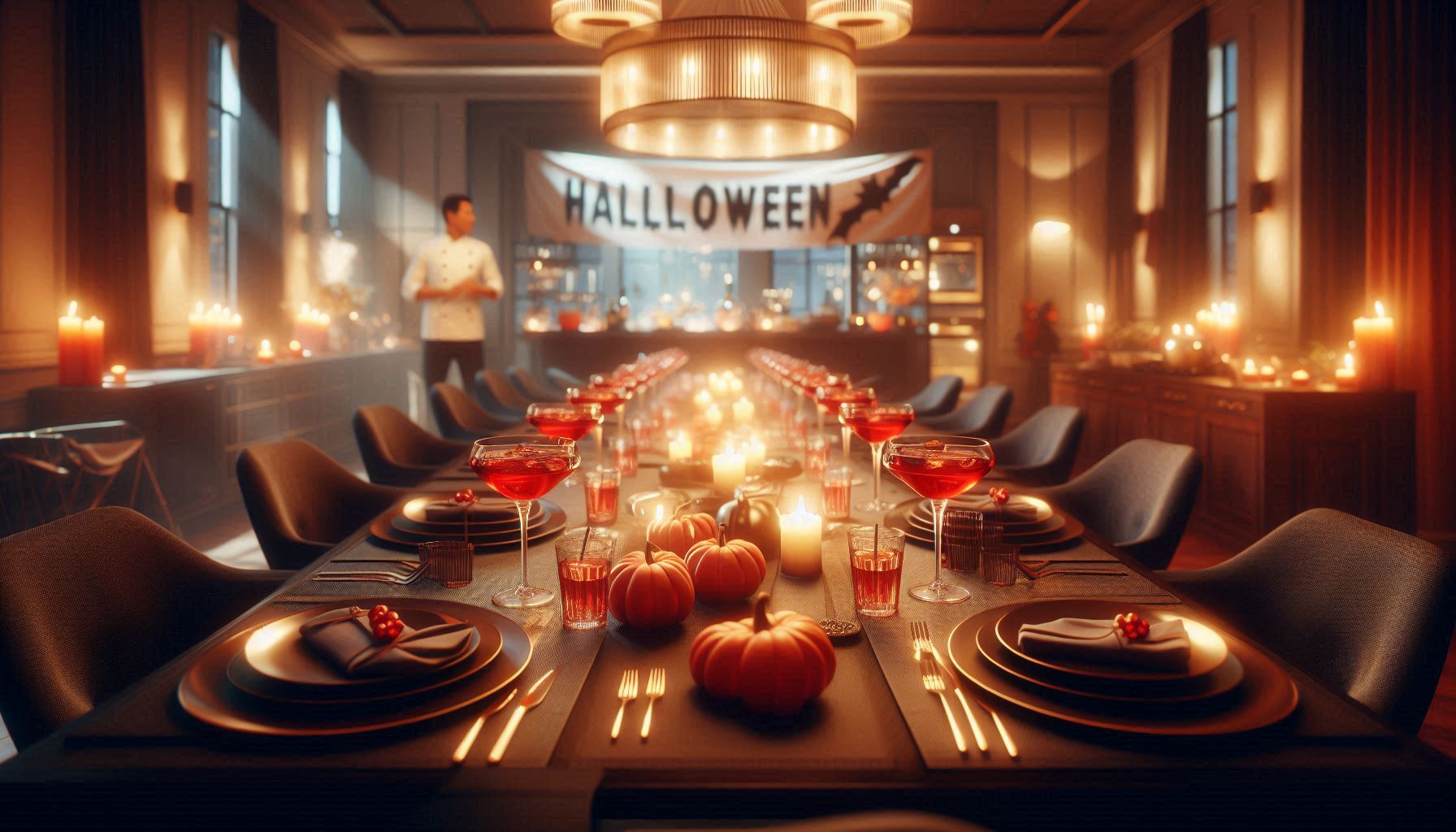Cena temática de Halloween con caja gourmet