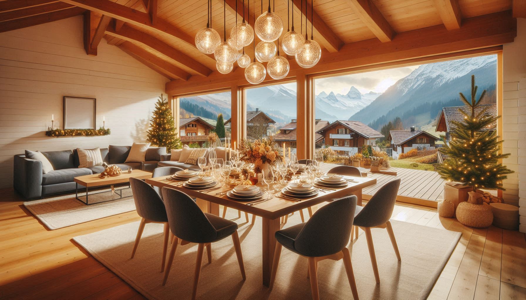 Privatkoch bereitet Gourmet-Menü im Chalet zu