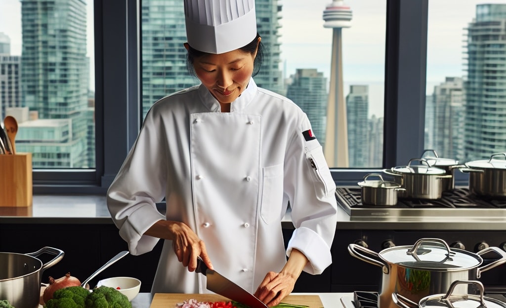 A private chef preparing a dinner in Toronto